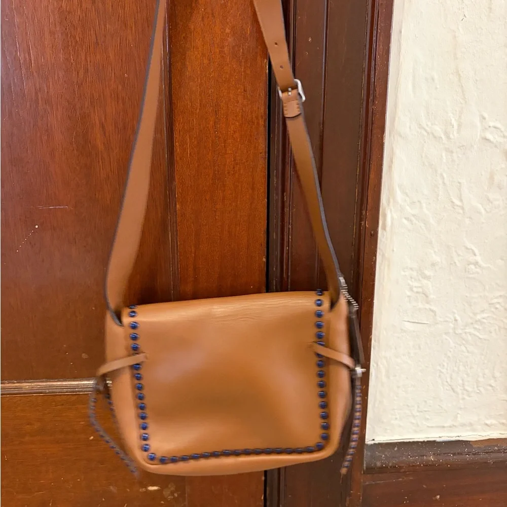 Coach Dakota Crossbody Bag Brown with Blue Studs - Picture 9 of 11